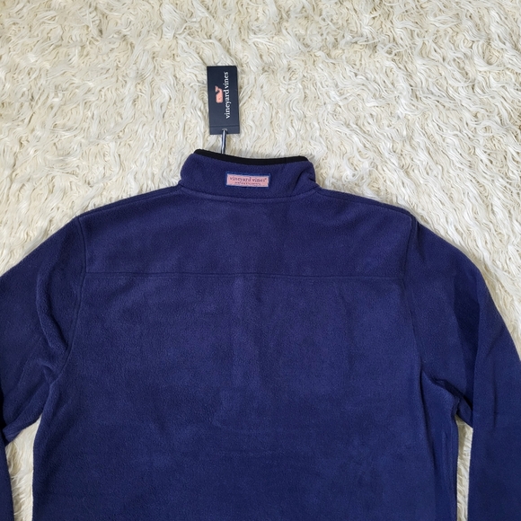 Vineyard Vines Mens Harbor Fleece Quarter-Snap Navy Size Large - Picture 11 of 15